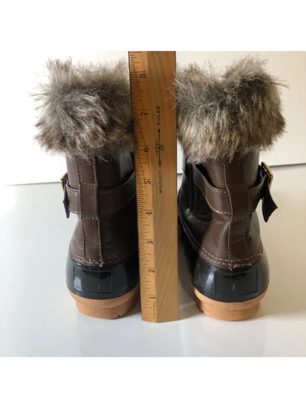 Nature Breeze Faux Fur Cuffs Duck Boots Lined Womens Size 7.5 Waterproof